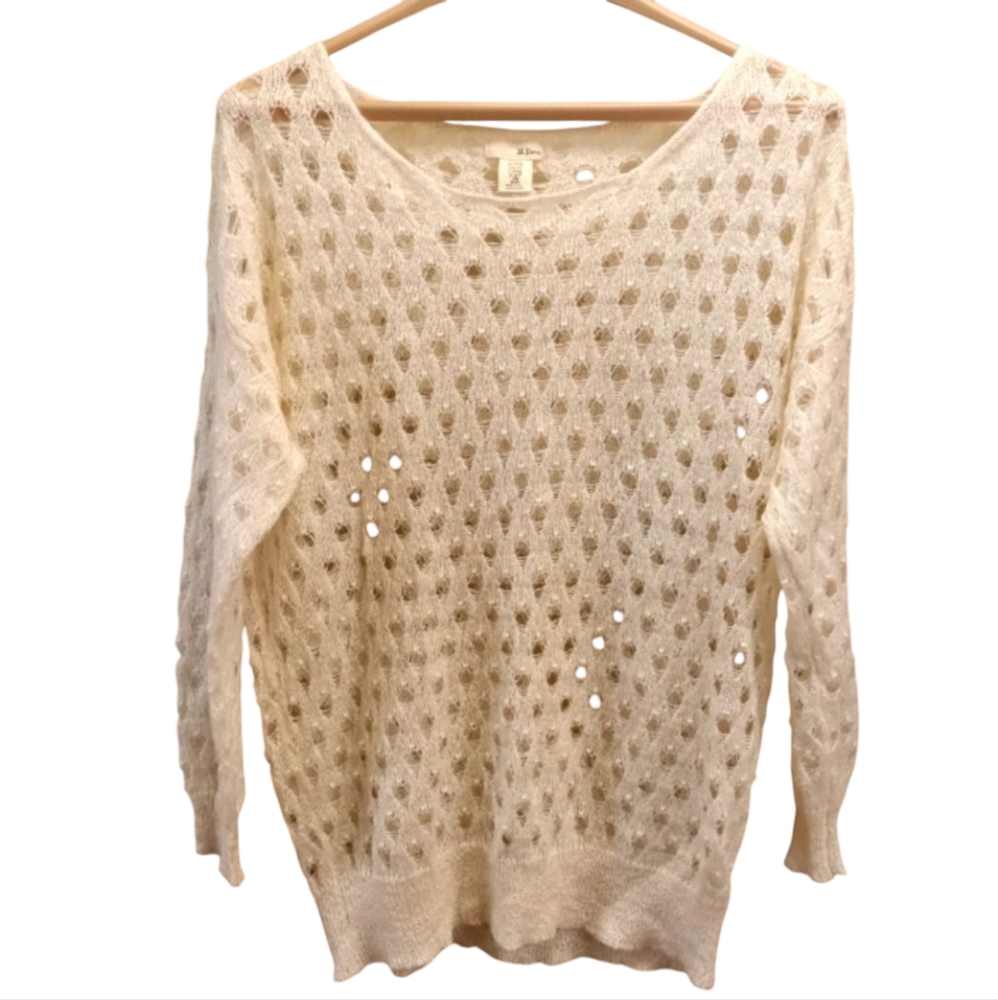 M. Rena Mohair Blend Open Stitch Sweater - size large